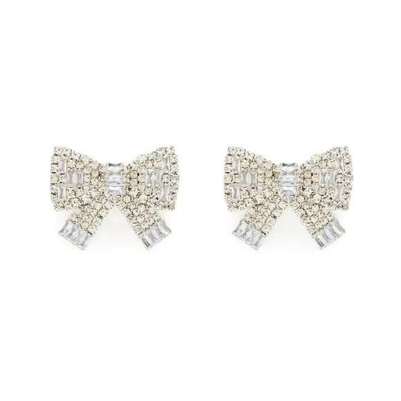 Bling Rhinestone Bow Girly Fashion Earrings - Picture 2 of 3